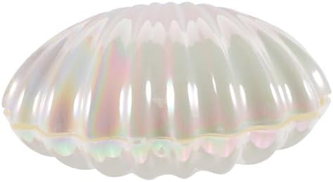 Cabilock Box Pearlescent Shell Outfit Candy Holder Candy Containers for Party Plastic Candy Table Containers Bathroom Decorations Small Candy Jar Mermaid Seashell Bracket Pp Popcorn White