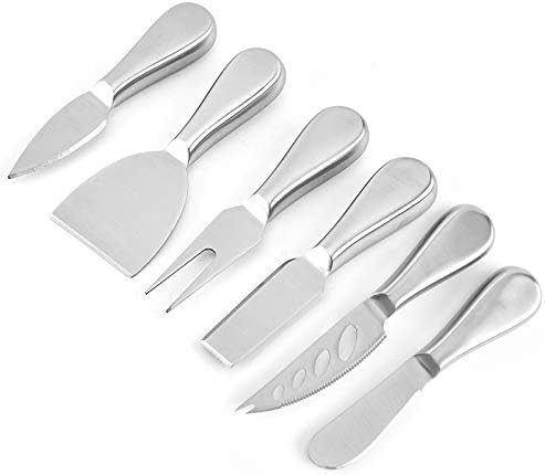 Premium Stainless Steel Cheese Tool Set - 6 Piece Cheese Knife Set - Cut, Spread All Your Favorite Cheeses