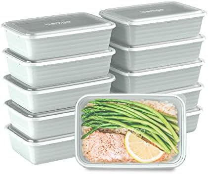BentgoÂ® 20-Piece Lightweight, Durable, Reusable BPA-Free 1-Compartment Containers - Microwave, Freezer, Dishwasher Safe - Navy Blue