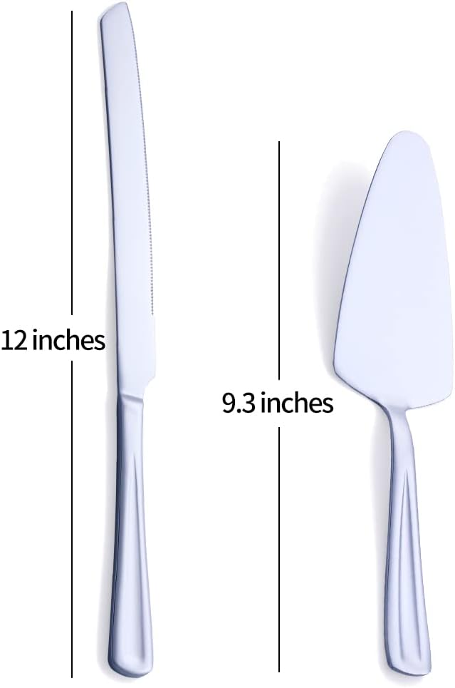 Cake Knife and Server Set, Stainless Steel Cake Cutter Set for Wedding, Birthday, Parties