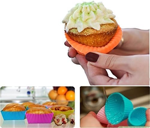 36 Pack Silicone Cupcake Muffin Baking Cups Liners Reusable Non-Stick Cake Molds Sets