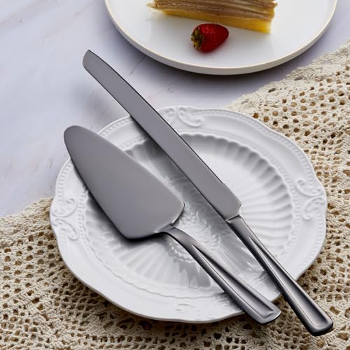 Rainbow Cake Knife and Server Set, GoGeiLi Colorful Stainless Steel Cake Cutting Set for Wedding, Birthday, Parties