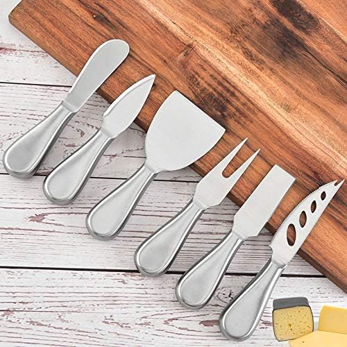 Premium Stainless Steel Cheese Tool Set - 6 Piece Cheese Knife Set - Cut, Spread All Your Favorite Cheeses