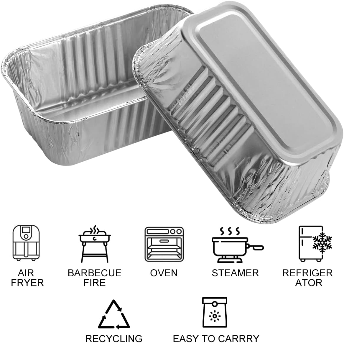 100 Pack Aluminum Mini Loaf Baking Pans, 1 Lb Heavy Duty Disposable Loaf Pans, 6 x 3.5” Thick Foil Bread Pans for Baking Holiday Treats Food Storage and Takeout