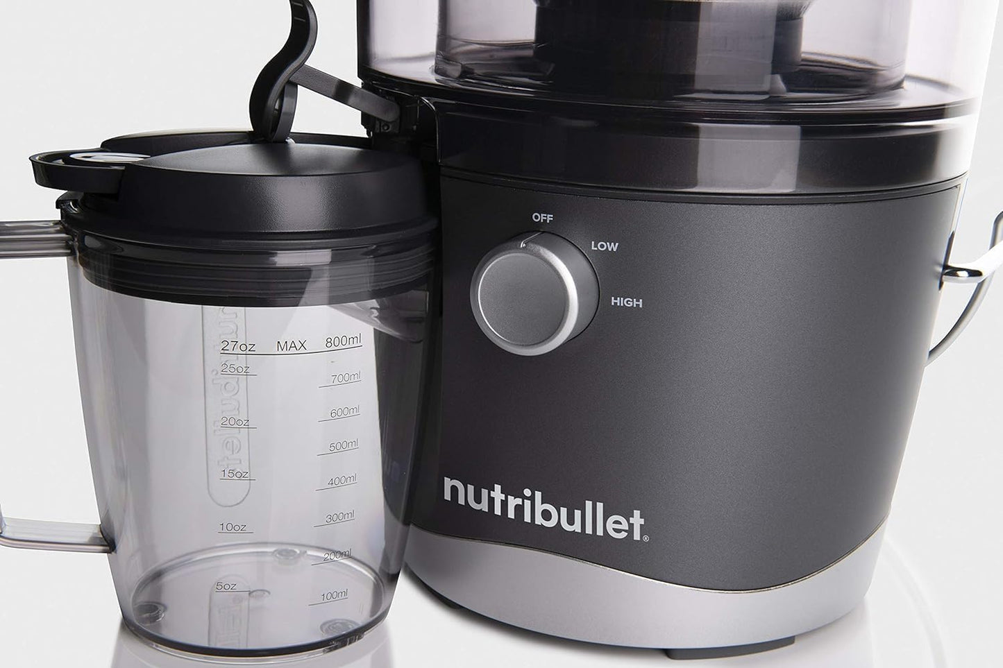 NutriBullet Juicer Centrifugal Juicer Machine for Fruit, Vegetables, and Food Prep, 27 Ounces/1.5 Liters, 800 Watts, Gray NBJ50100