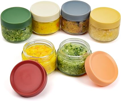 6-Pack Salad Dressing Containers To Go, 2oz Glass Sauce Condiment Container with Lid Lunch Box Accessories