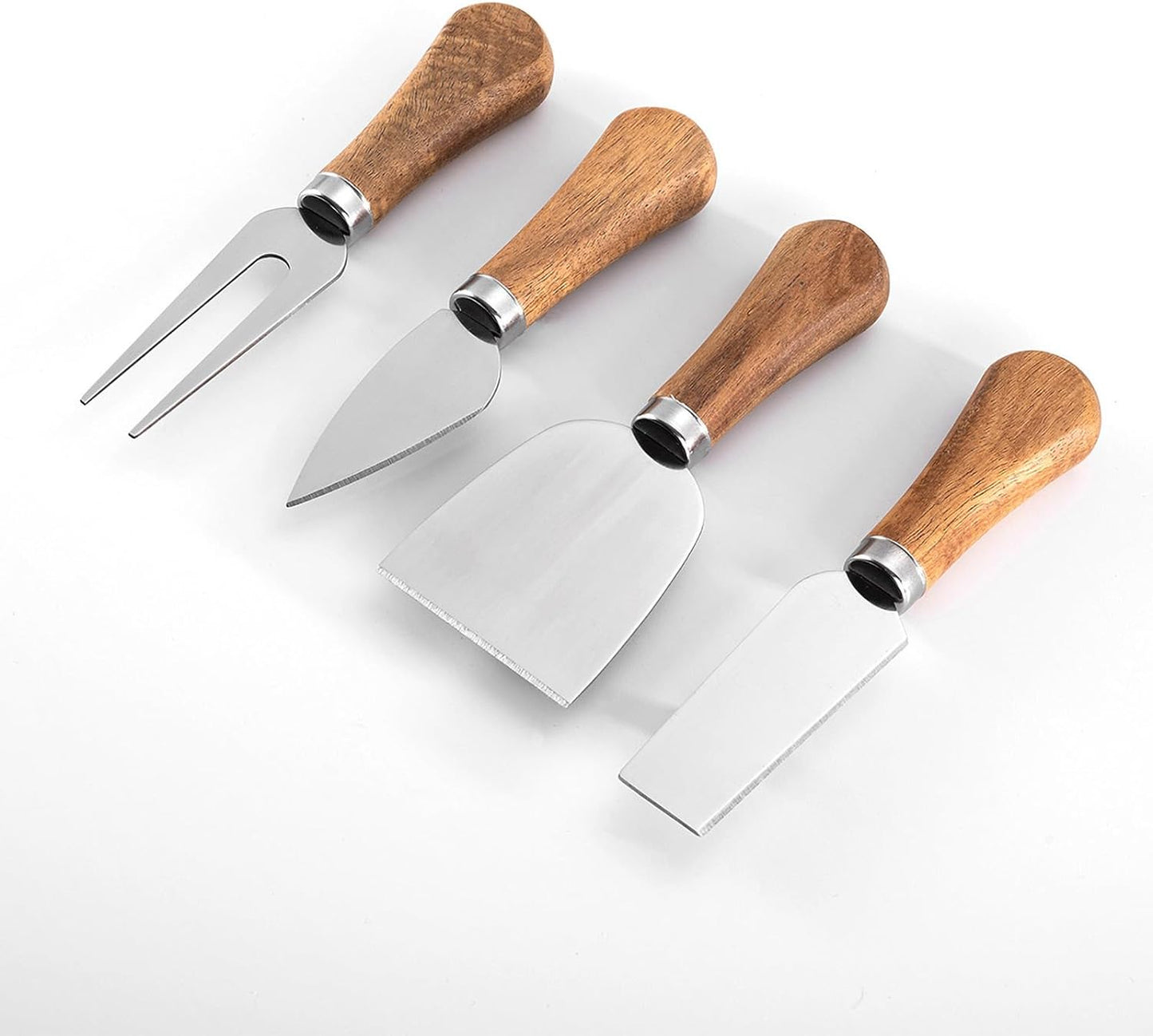 4 Piece Cheese Knives Set with Wooden Handle, Mini Steel Stainless Cheese knife set for Charcuterie and Cheese spread, Perfect for Cheese Slicer and Butter Cutter