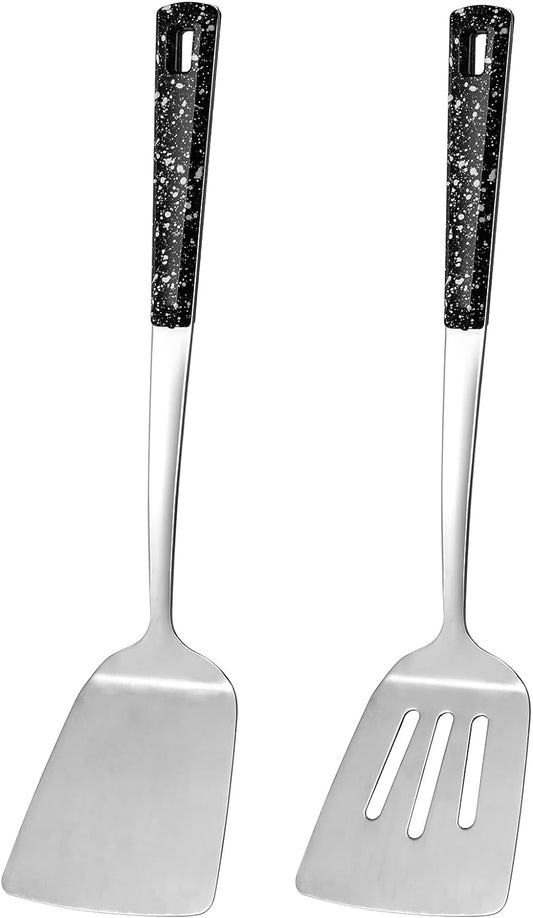 2 Pack metal spatula set, kitchen utensils, cooking utensils,Turner, mini spatula,Slotted Kitchen Spatulas Stainless Steel, Cooking Utensils, Ideal Cookware for Fish, Eggs, Pancakes,small spatula