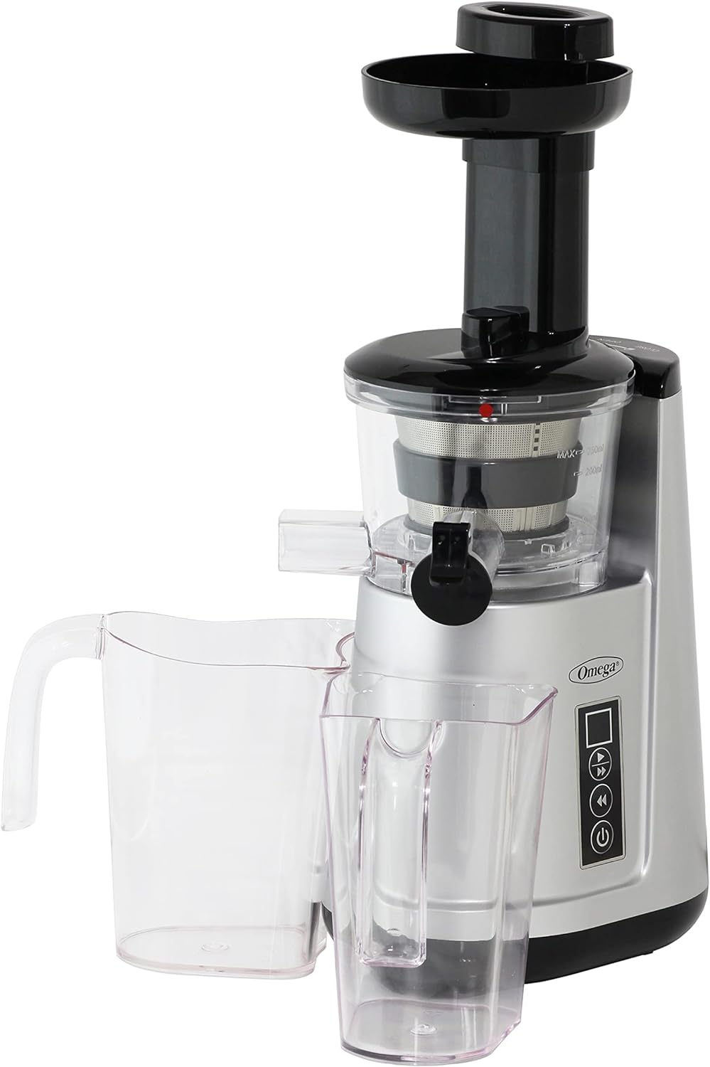 Omega JC3000SV13 Vertical Masticating Juicer, 65 RPM Compact Cold Press Juicer Machine, 150 W, Silver