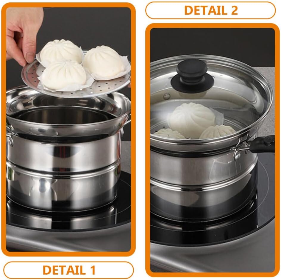 UPKOCH 1 Set spaghetti pot small saucepan cooking stock pot chip pans with basket and lid frying pan with lid pasta strainer basket deep fryer pot wok milk pot Stainless steel tempura