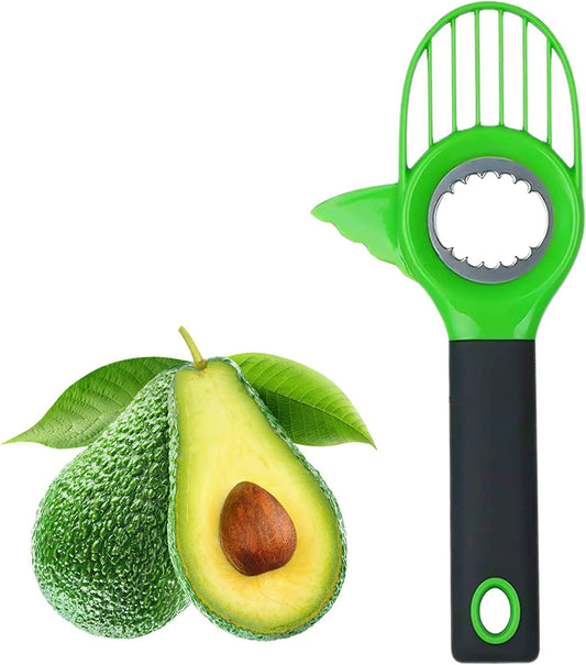 3 in 1 Avocado Slicing Tool – Avocado Cutter with Grip Handle for Fruit and Vegetables Avocado Slicer Splitter Pitter and Cutter with Comfort Handle Avocado Knife Tool for Kitchen Food Vegetable