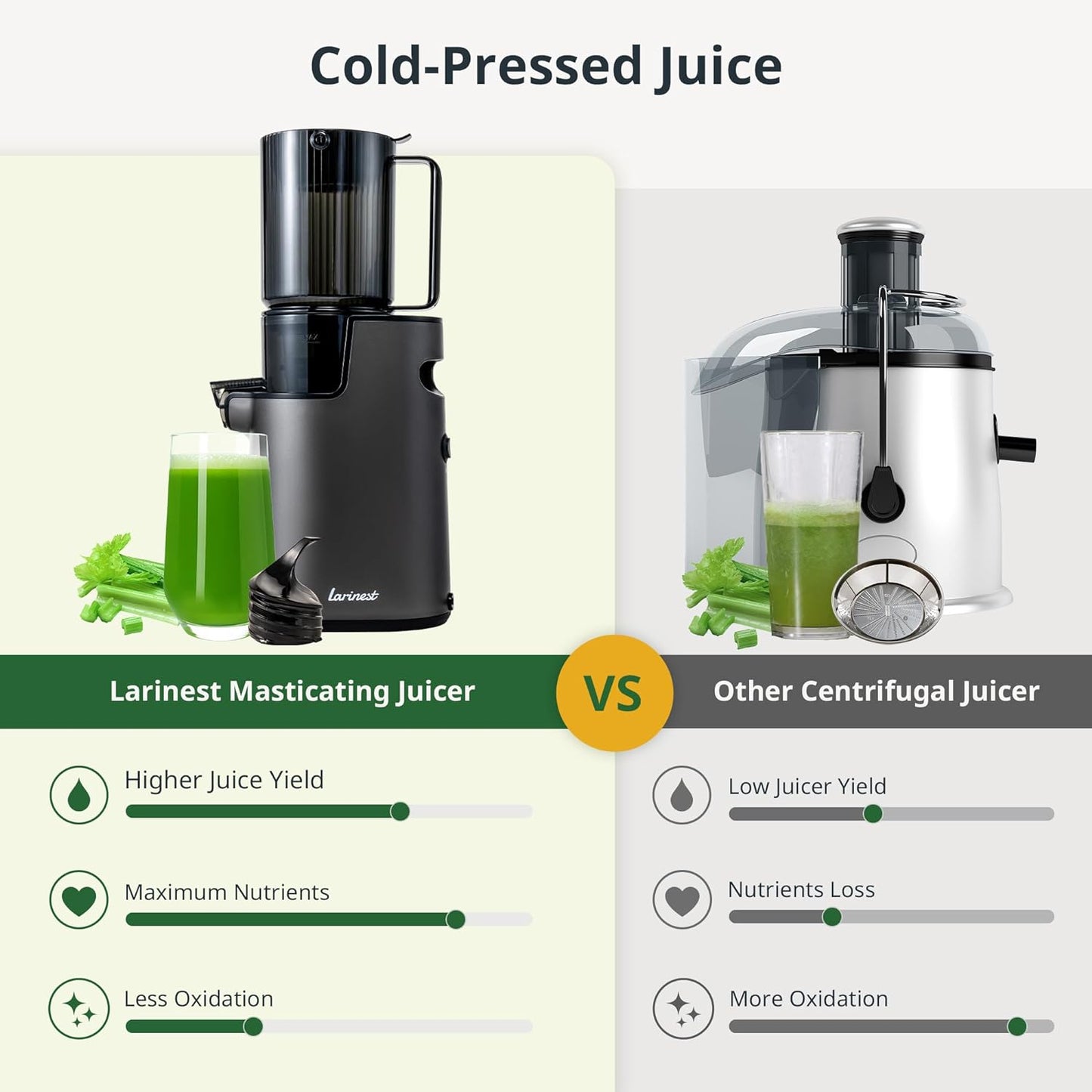 Slow Masticating Juicer Machines Cold Press Juicer Machines with 4" Wide Chute Pure Juicer Machine for Vegetables and Fruits,Reverse Function,BPA-Free,JC01,Grey