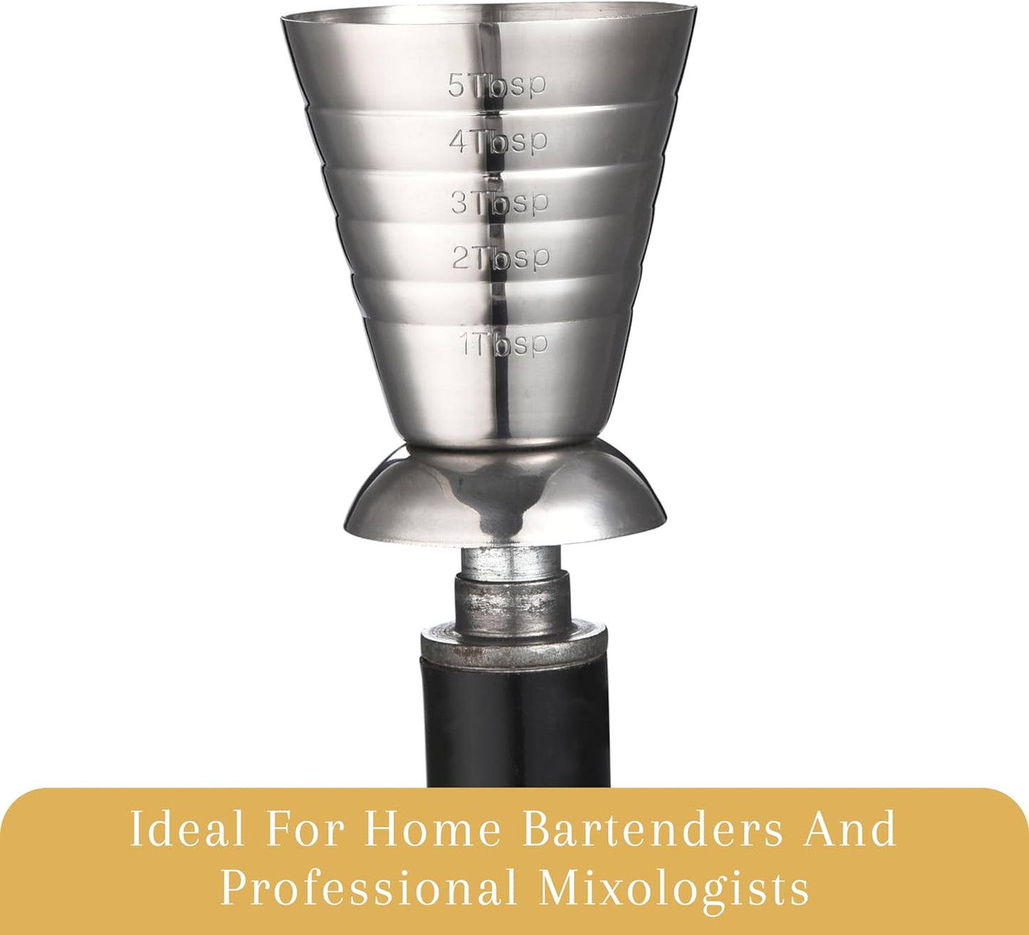 2LB Depot Pack Of 2 Stainless Steel Cocktail Jigger Measuring 2.5 fl oz Measure Cup - Jigger Bar Accessories for Bartending - Measure Wine, Alcohol, Liquor Cocktail Shot - (2.5 fl oz / 5 tbsp / 75 ml)