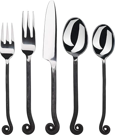 Gourmet Settings 4-Piece Mini Spoons Set, Treble Clef Collection Polished/Matte Small Stainless Steel Teaspoons, Demitasse Espresso Cutlery, Dishwasher Safe Flatware