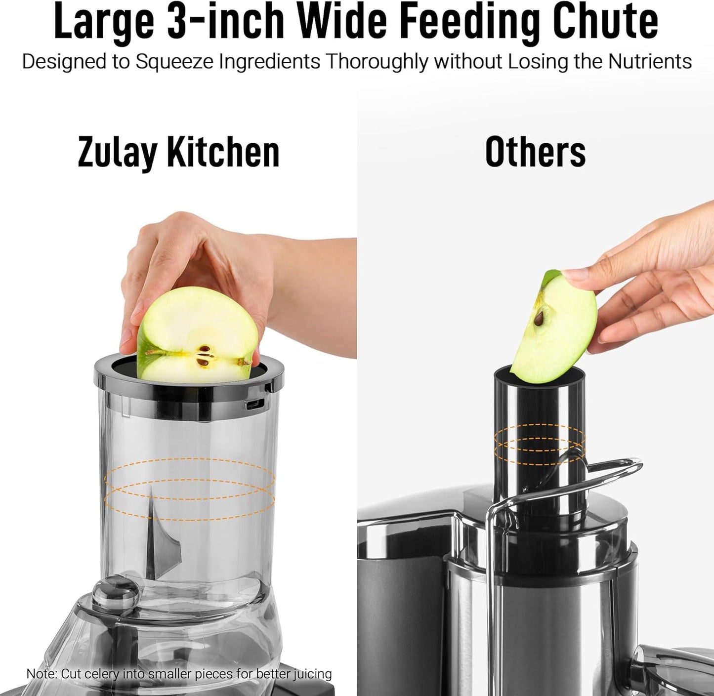 Zulay Fruit Press Machine - Masticating Juicer Machine with High Yield, Quiet Motor, & Reverse Function - Cold Press & Carrot Juicer with Wide Chute - Slow Juicer Machines for Fruits & Vegetables