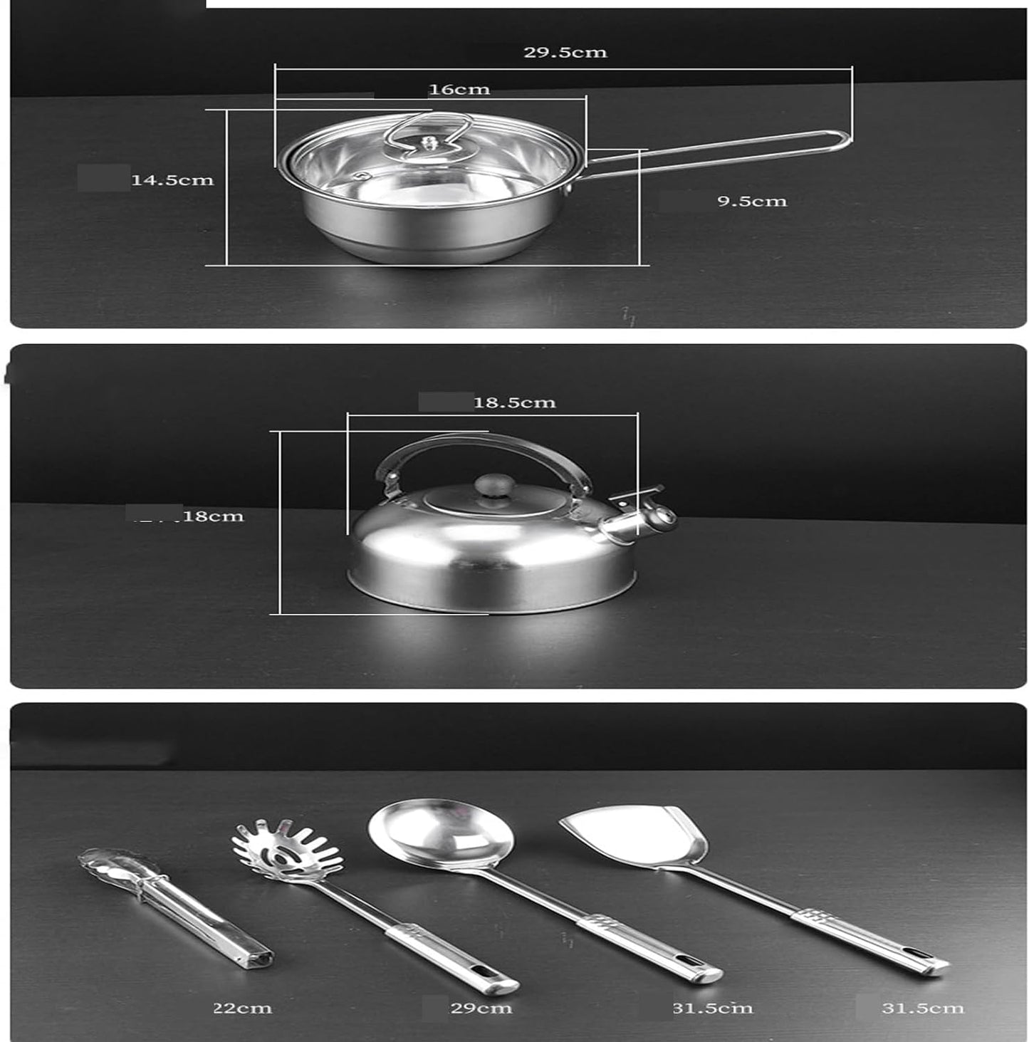 14-Piece Stainless Steel Cookware Set - Stainless Steel Pots and Pans Set - Stainless Steel Cookware Set - Stainless Steel Healthy Induction Cookware Sets