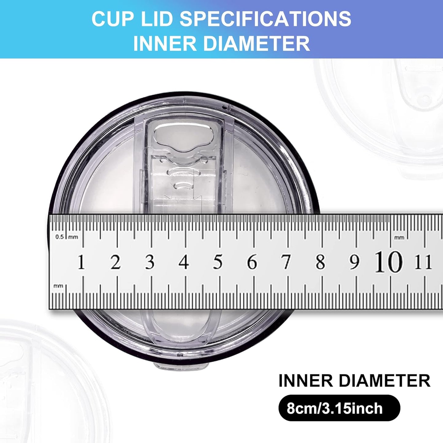 2 Replacement Lids for Stainless Steel Tumbler Travel Cup - Fits OF Inner diameter 3.15 to 3.2 INCH and others (20 OZ)