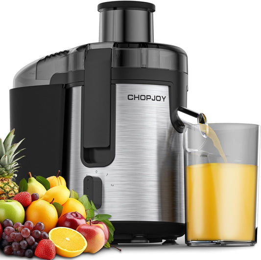 Juicer Machine, 500W Juicer for Fruit and Vegetable, Compact Centrifugal Juicer Extractor Juice Maker with 3-Speed Setting, Easy to Clean, Stainless Steel, BPA Free