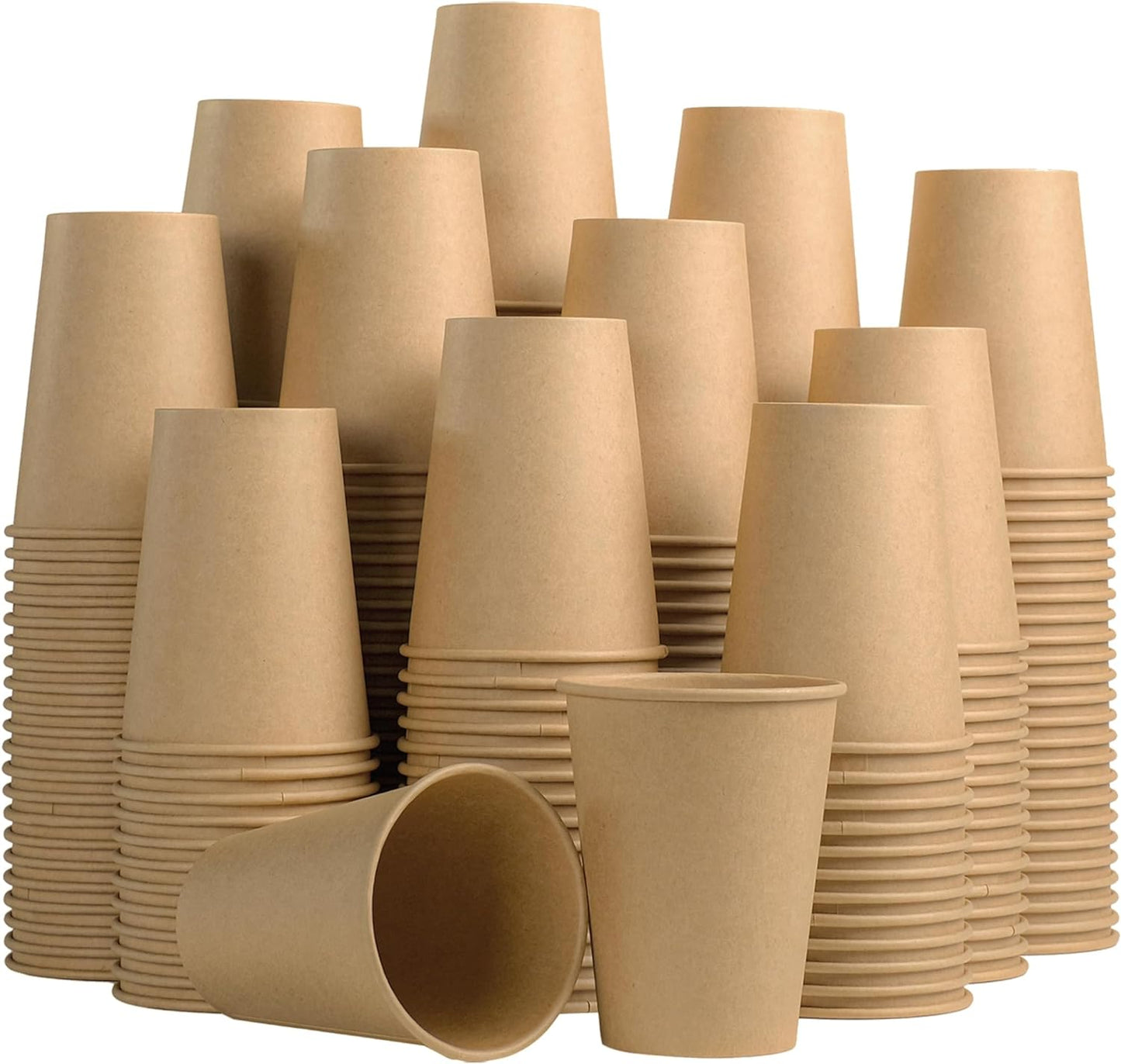 10OZ Disposable Paper Coffee Cup, 270 Count, Leak-Proof, Hot and Cold Beverages, Natural Kraft, Home Use