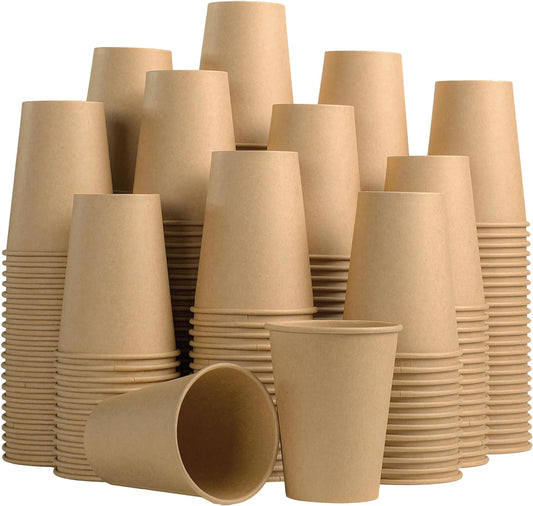 10OZ Disposable Paper Coffee Cup, 270 Count, Leak-Proof, Hot and Cold Beverages, Natural Kraft, Home Use