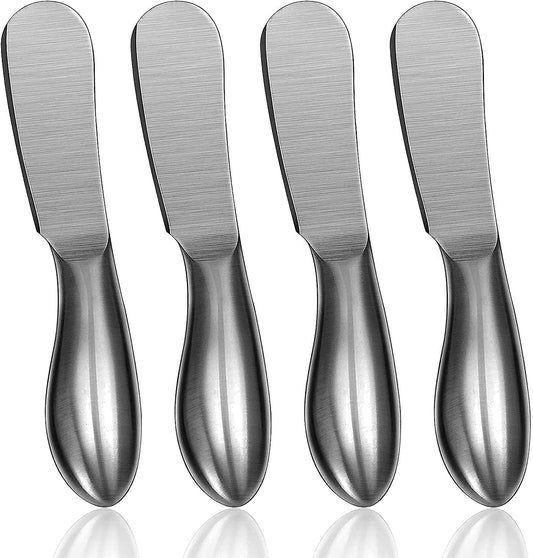 Butter Knife (4 PCS), Stainless Steel Cheese Spreader, Butter Spreader Knives Set, Used for Cheese, Cold Butter, Jam, Pastry and Other Kitchen Daily Spreader Knife