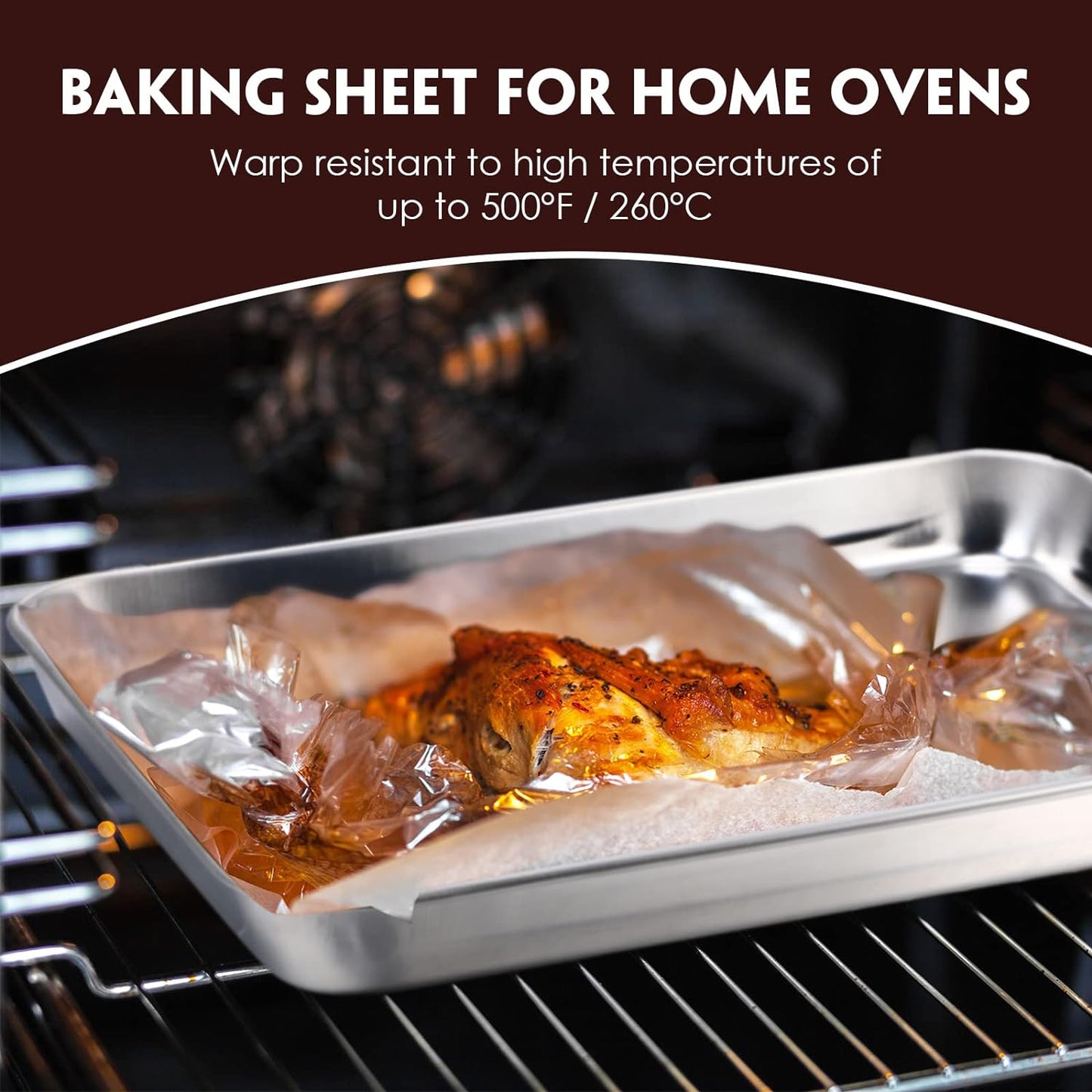 12 Pieces Baking Sheet Pan Cookie Sheet Set for Oven Stainless Steel Small Baking Pan 10 x 8 x 1 Inch Cake Toaster Roasting Metal Rectangle Trays, Oven and Dishwasher Safe