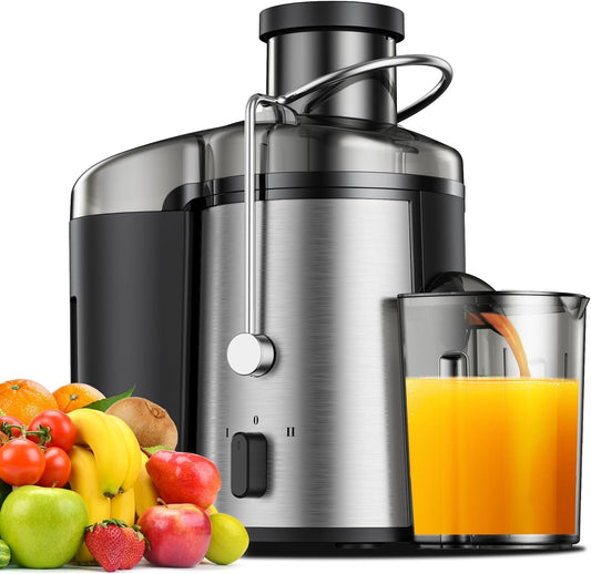 Juicer Machine, 500W Juicer with 3 Inch Wide Mouth 2 Speed Setting, Centrifugal Juicer for Fruit And Vegetables Juice Extractor Easy to Clean, BPA Free