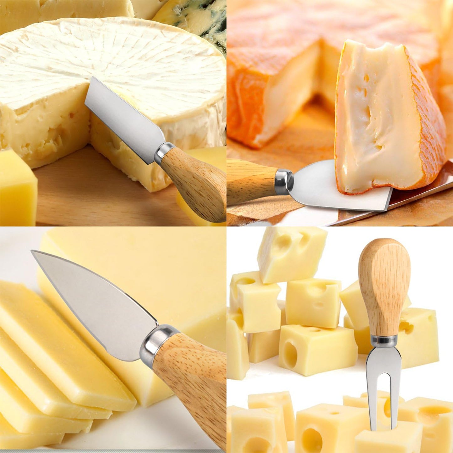 Cheese Knives Set - Cheese Knife, Cheese Spreader, Cheese Fork, Cheese Slicer, Cheese Cutter, Butter Knife – 6PCS Mini Stainless Steel Cheese Knives - Cheese Knife Set for Charcuterie Board