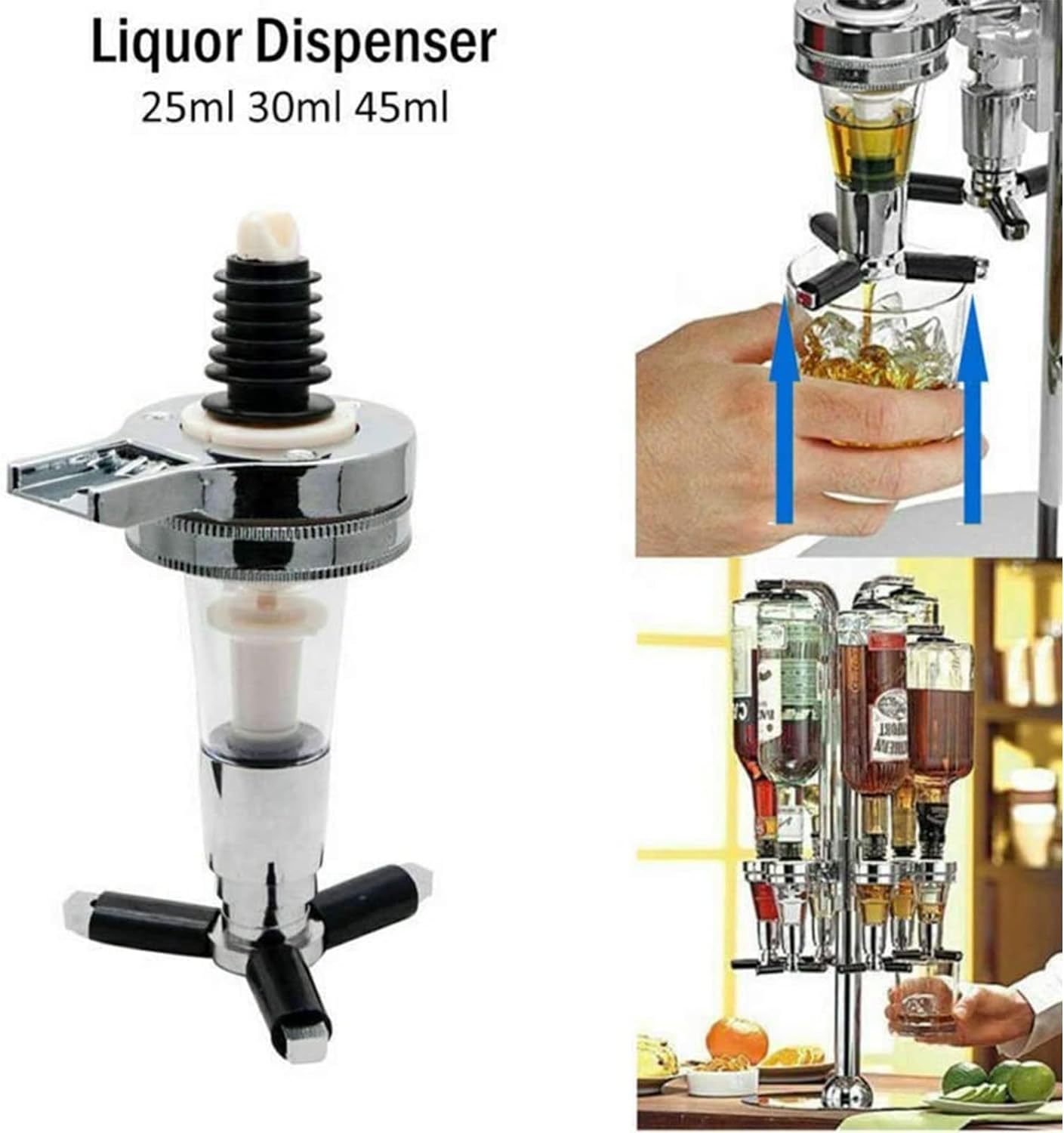 2 Piece 30ml Liquor Dispenser Bar Optic Spirit Measure Pub Dispenser Drink Spirit Wine Cocktail Pourers Bar Tool