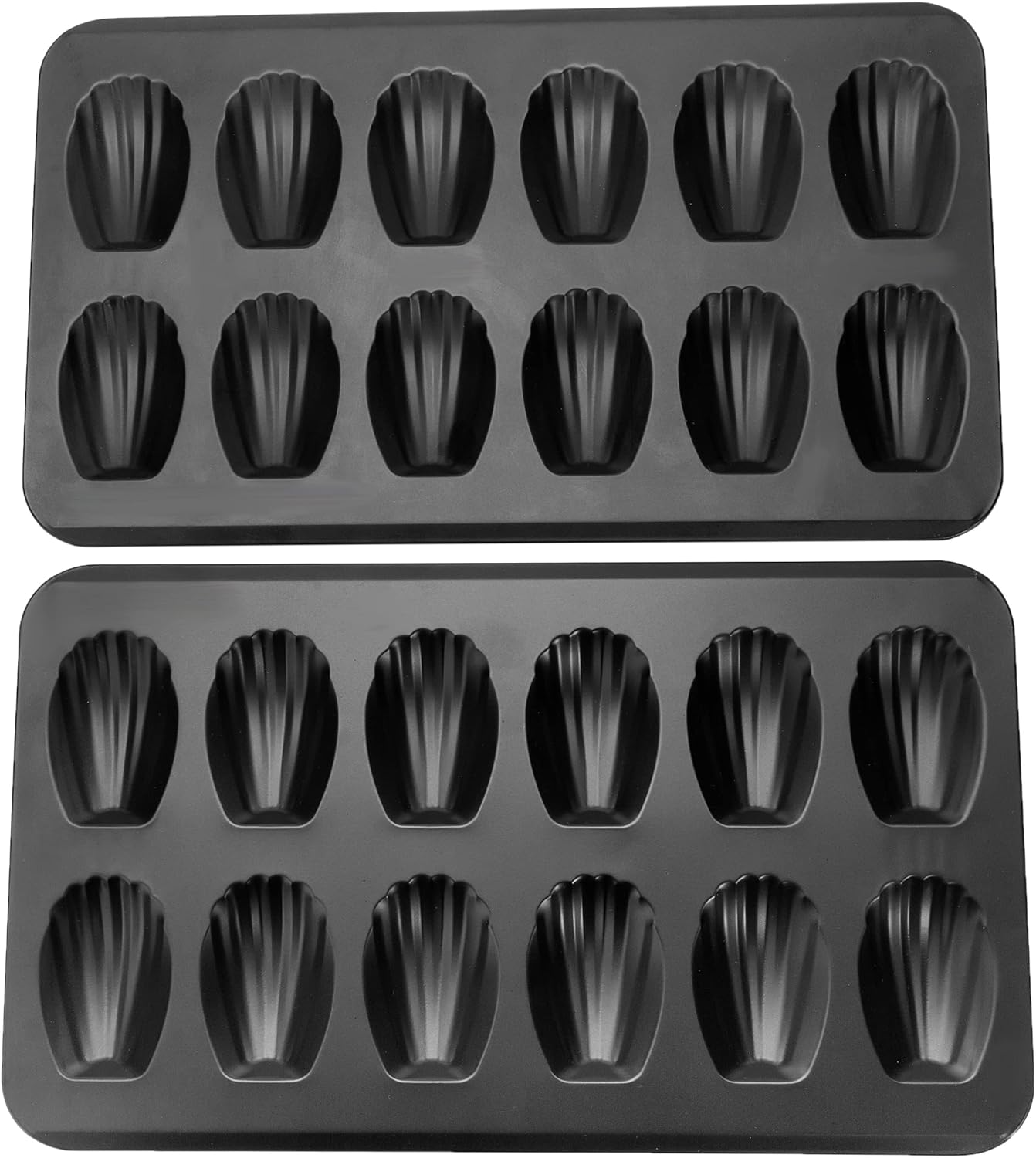 2 Pack Nonstick Madeleine Pan, 12-cup Heavy Duty Shell Shape Baking Cake Mold Pan.