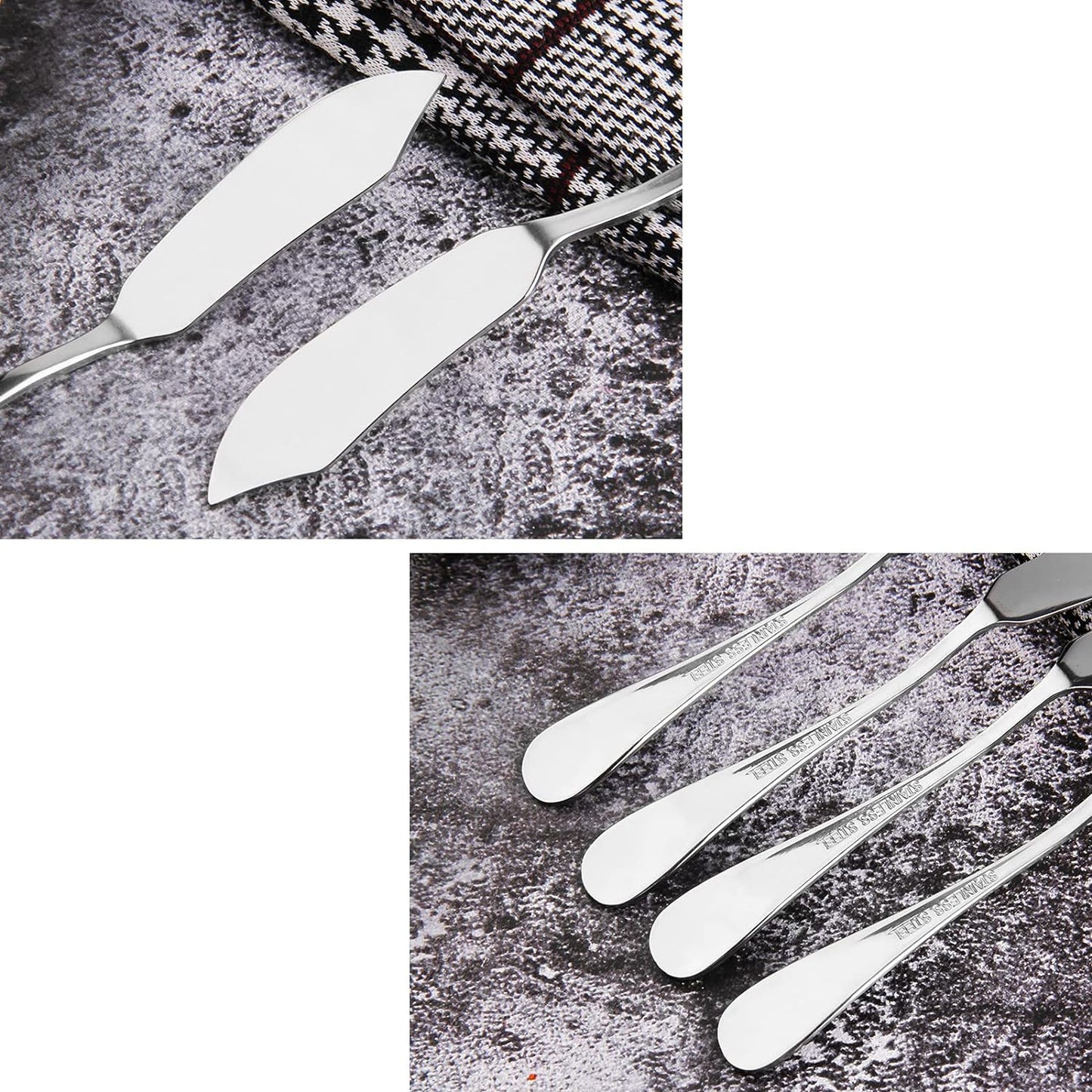 6pcs Stainless Steel Butter Knife, Cheese/Butter Spreaders, Breakfast Spreads Knives,Cheese and Condiments(Silver