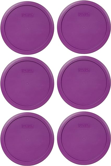 Pyrex 7402-PC Thistle Purple Round Plastic Food Storage Lid, Made in USA - 6 Pack