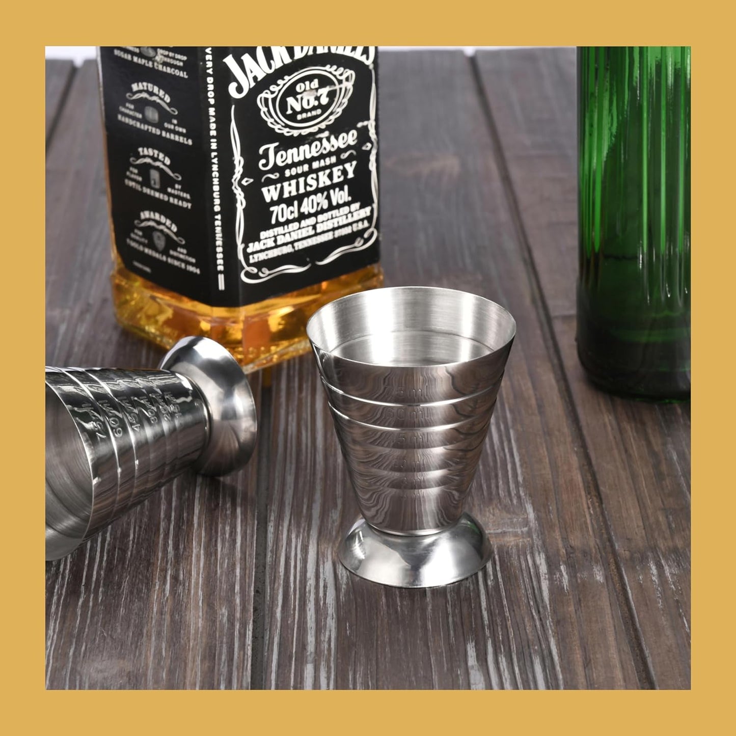 2LB Depot Pack Of 2 Stainless Steel Cocktail Jigger Measuring 2.5 fl oz Measure Cup - Jigger Bar Accessories for Bartending - Measure Wine, Alcohol, Liquor Cocktail Shot - (2.5 fl oz / 5 tbsp / 75 ml)