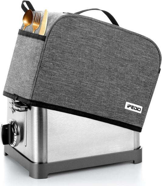 2 Slice Toaster Cover with Pockets, Small Appliance Cover can Hold Jam Spreader Knife & Toaster Tongs