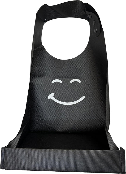 Wearable Tray - The Ultimate Convenience for On-The-Go Dining, Spill-Free Safety & Snacking - Holds 3 lbs+, Black Smiley Face, 1-Pack