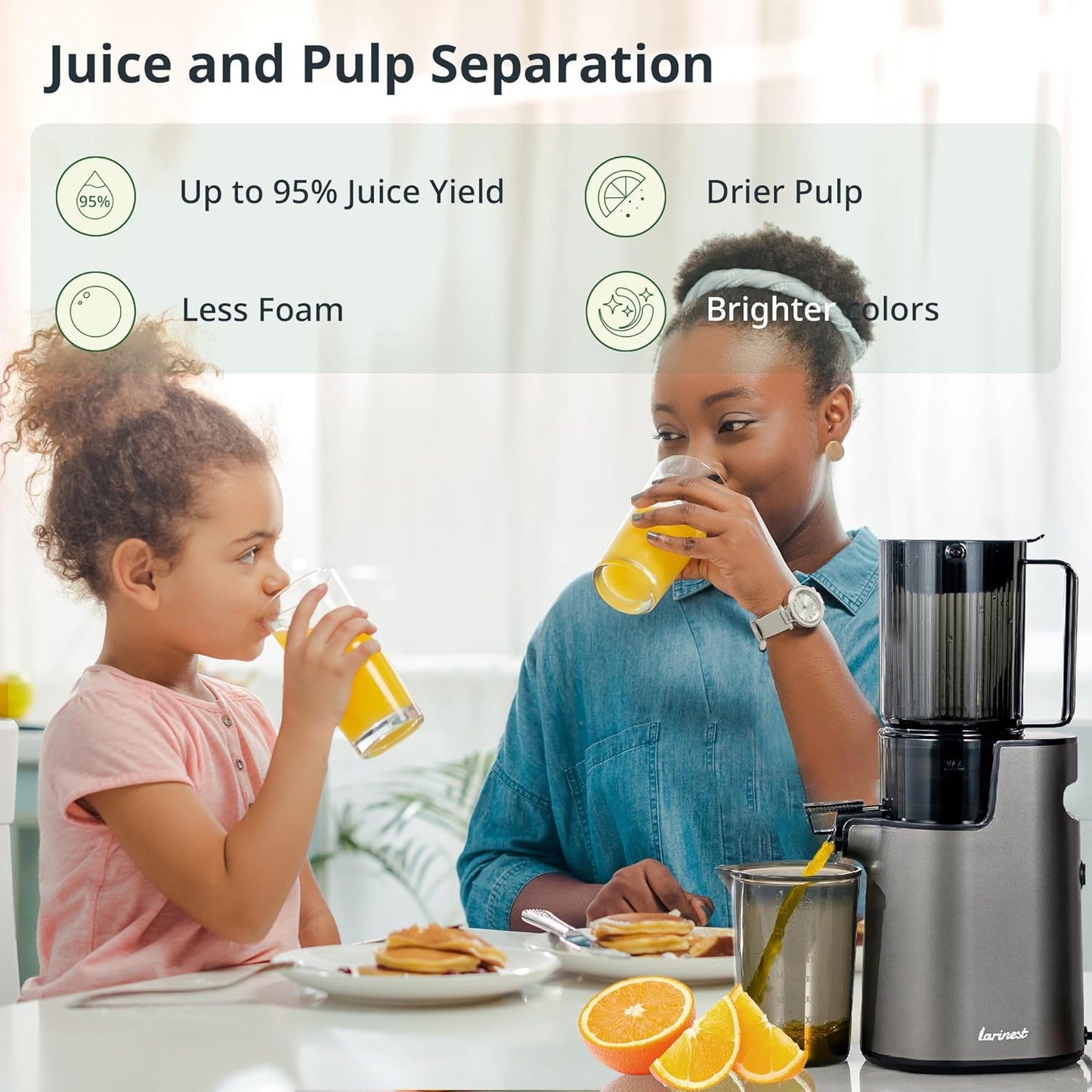 Slow Masticating Juicer Machines Cold Press Juicer Machines with 4" Wide Chute Pure Juicer Machine for Vegetables and Fruits,Reverse Function,BPA-Free,JC01,Grey
