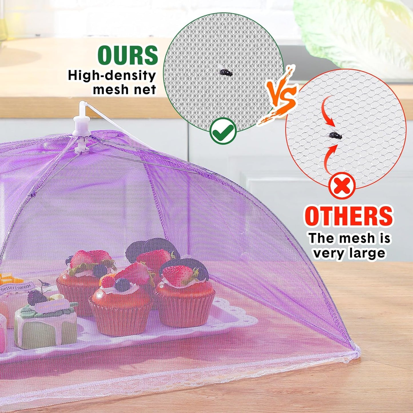 16 Pcs Mesh Food Cover Food Tent Set Reusable Collapsible Pop up Food Nets for Outdoors Summer Party Picnic, 2 Pcs 40" x 24", 4 Pcs 17" x 17", 5 Pcs 14" x 14", 5 Pcs 12" x 12" (Colorful)