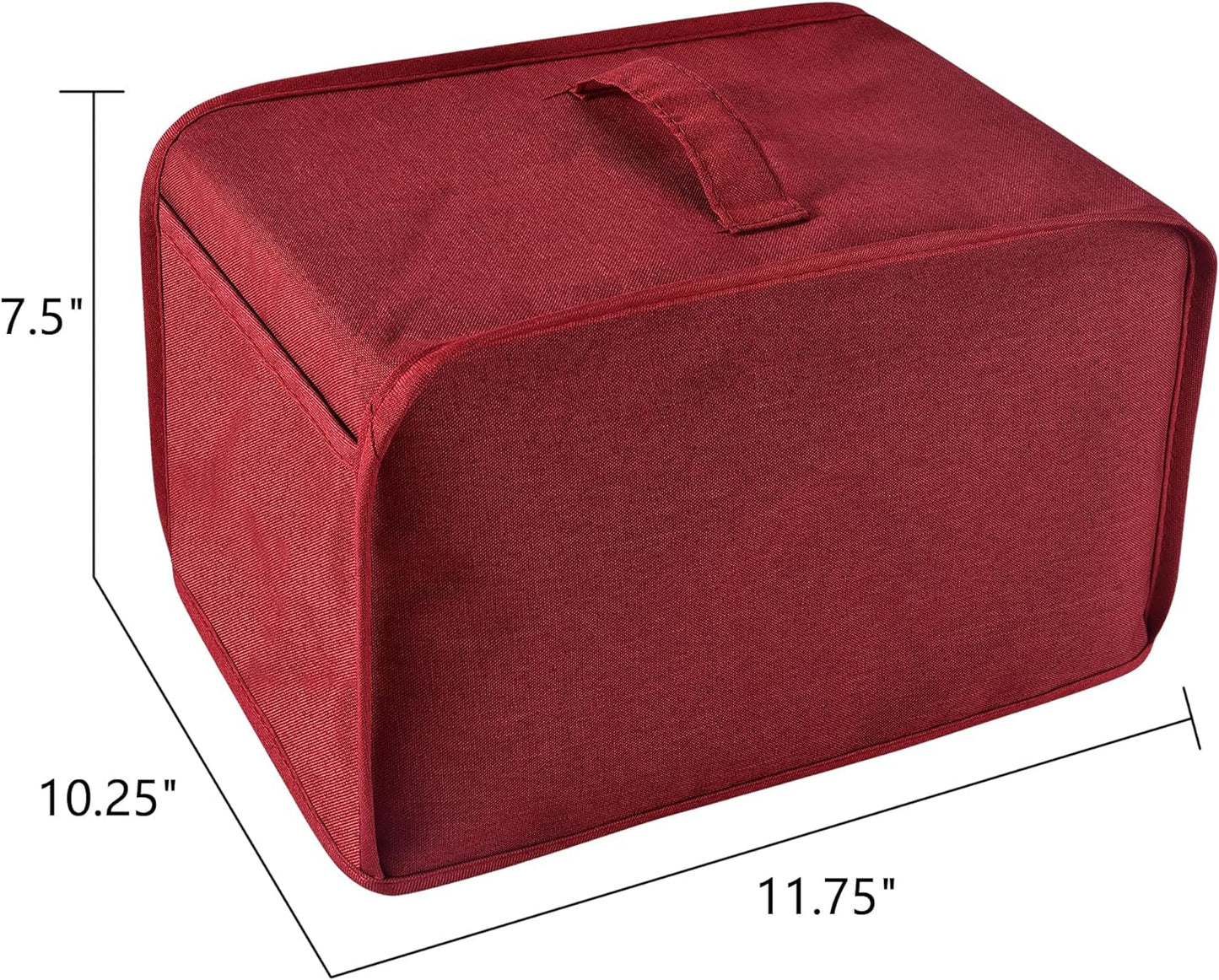 Toaster Cover with 2 Pockets,Can hold Jam Spreader Knife & Toaster Tongs, Toaster Appliance Cover with Top handle,Dust and Fingerprint Protection, Machine Washable (2 Slice, Red)